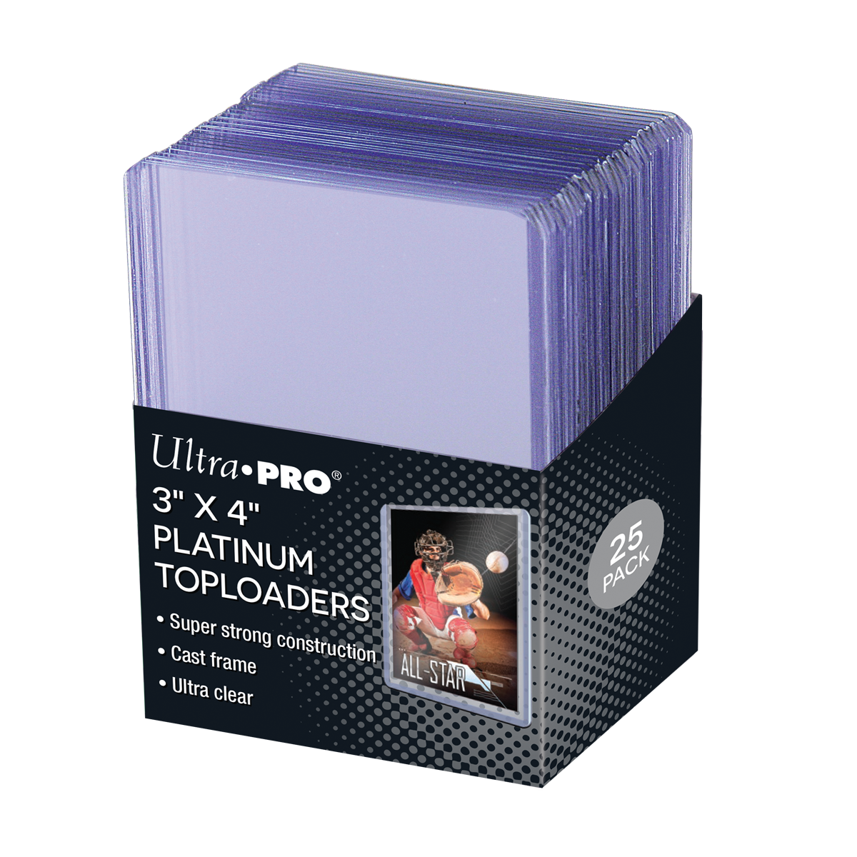 Ultra PRO Platinum Toploaders 3x4 35pt, 25 Count – pack front