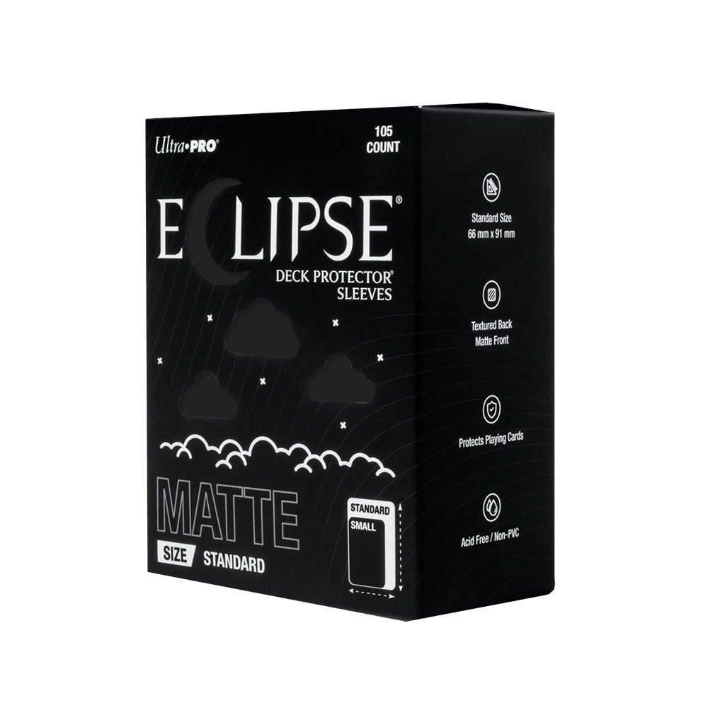 Ultra PRO Eclipse Matte Deck Protector Sleeves, Jet Black – box angle