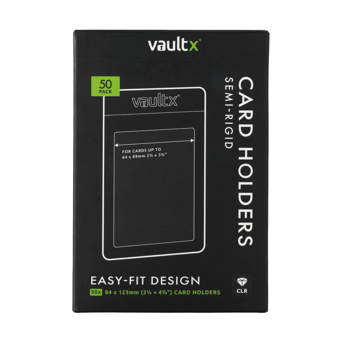 Vault X Semi-Rigid Card Holders 81 x 108 mm, 50 Count – box front