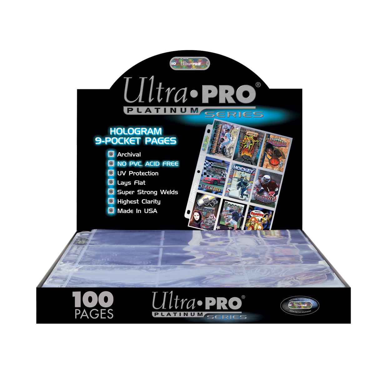 Ultra PRO Platinum Series 9-Pocket Pages, 100 Count – display box