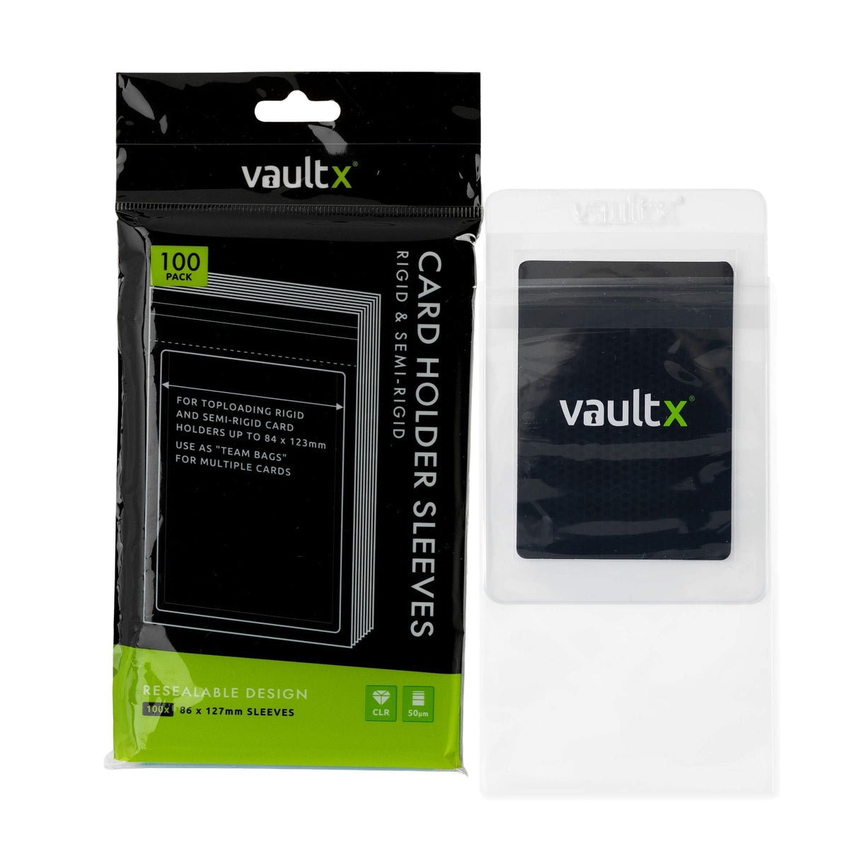 Vault X Sealable Card Holder Sleeves, 100 Count – pack front