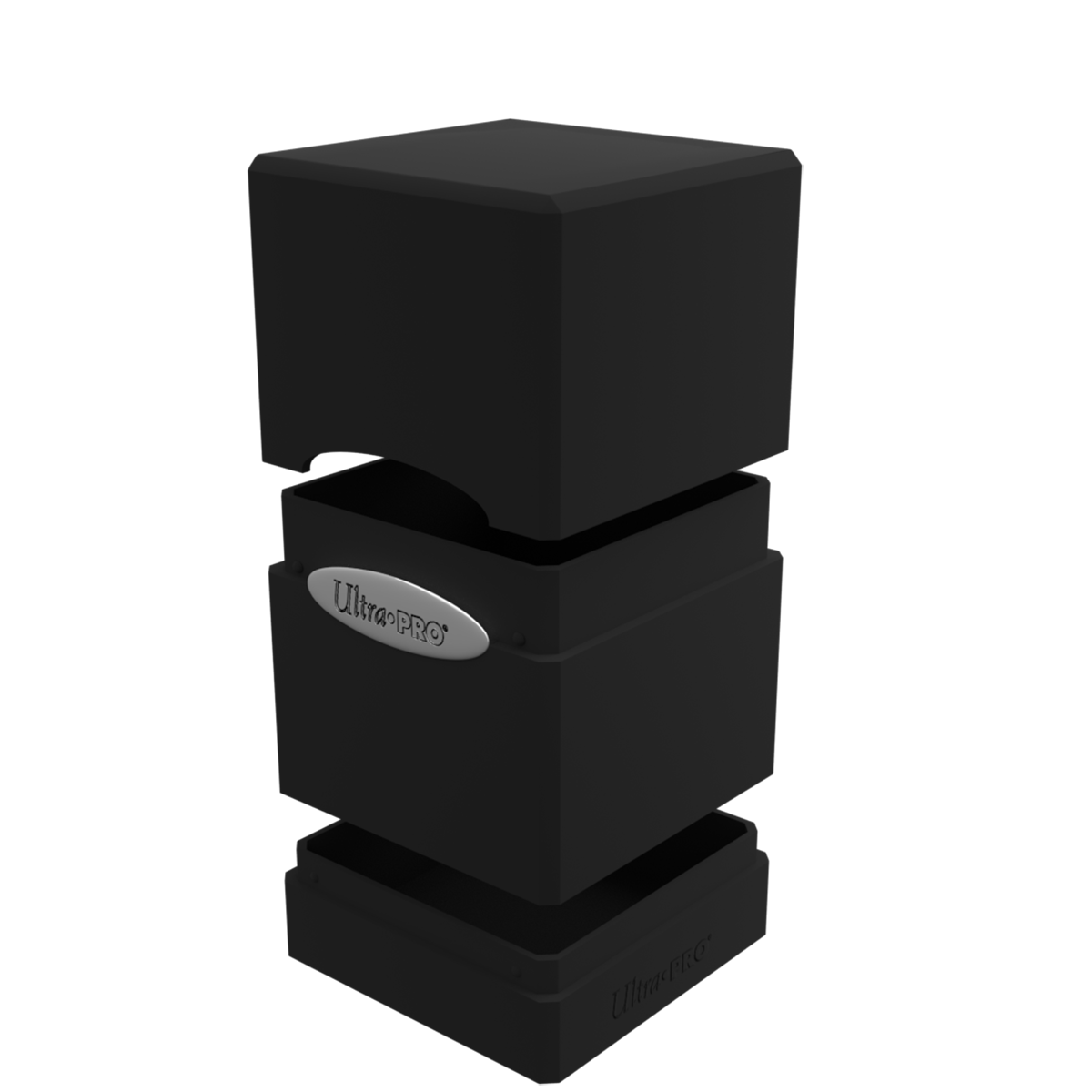 Ultra PRO Classic Satin Tower Deck Box Jet Black – open side